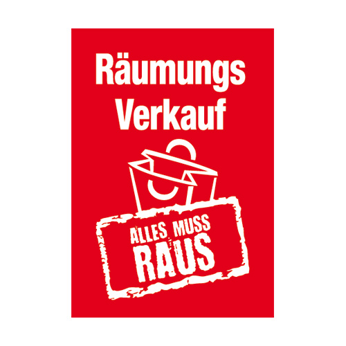 Rahmenschild 'Räumungsverkauf' A4