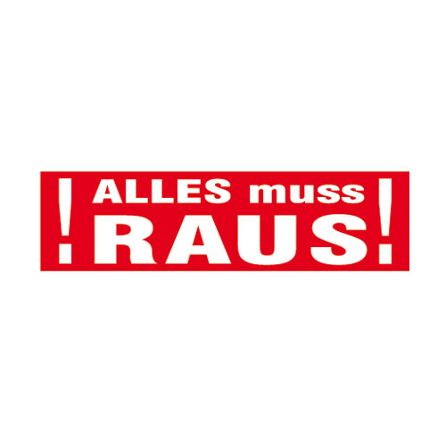 Aufkleber 'Alles muss raus' mittelgroß